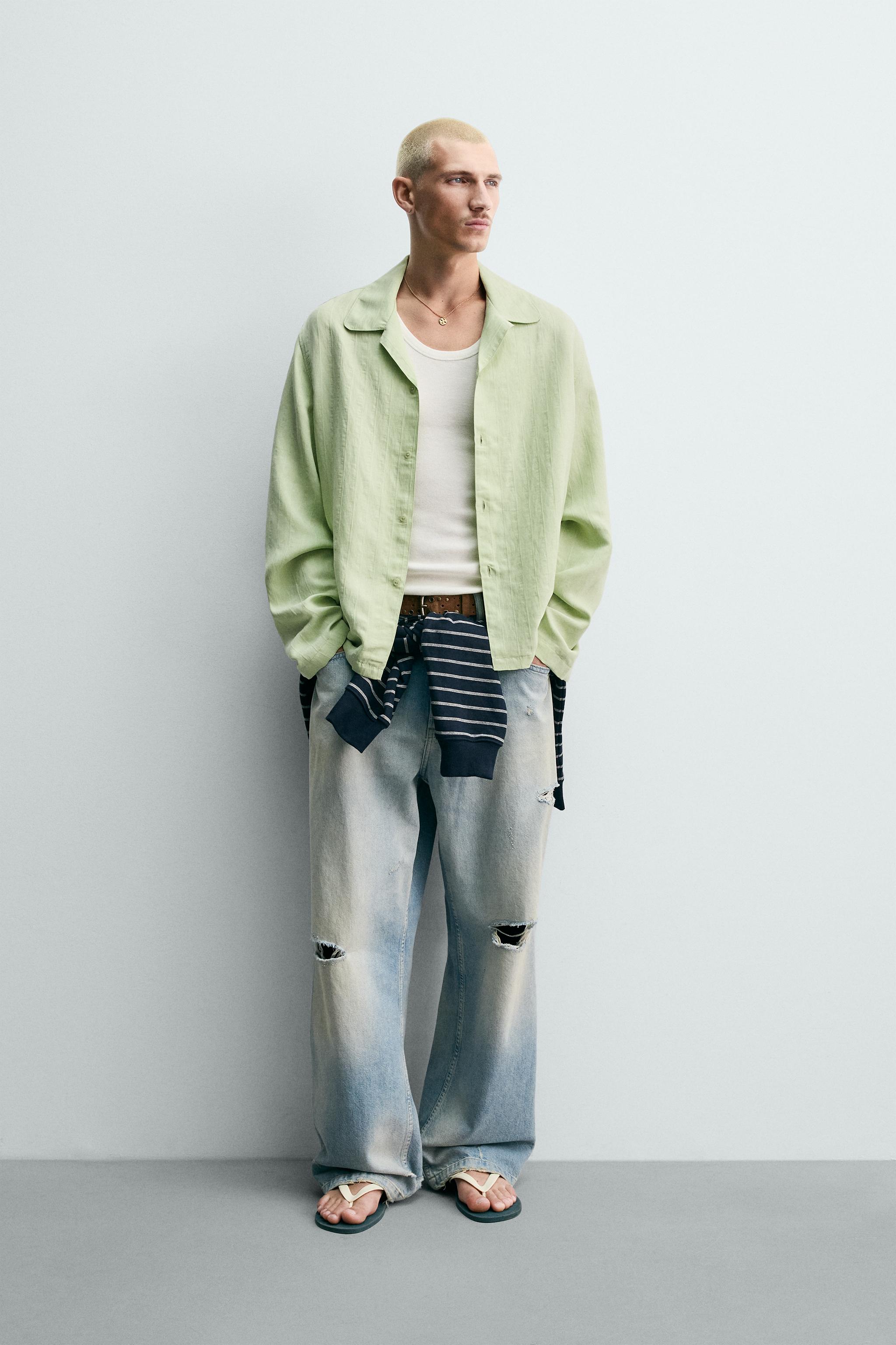 FLUID RELAXED FIT IRREGULAR EFFECT SHIRT